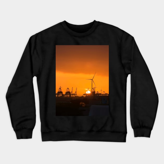 Sunset View in Germany: Renewable Future Crewneck Sweatshirt by CrystalJ 